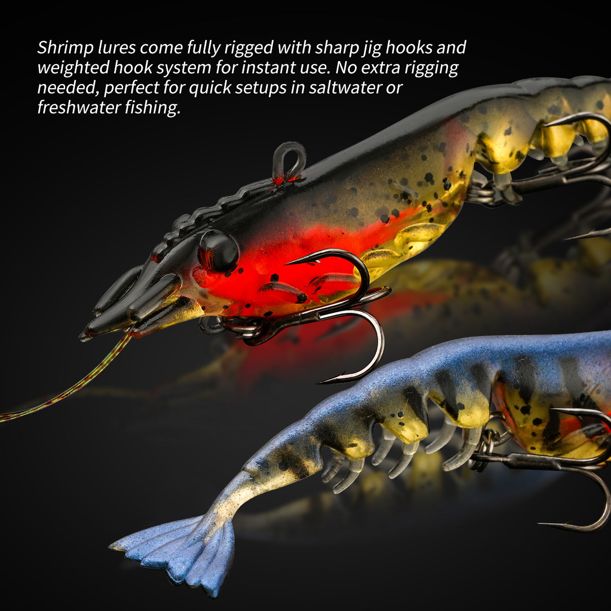 YEZIXIN Multi Joint Lead Head Soft Shrimp Lure 11g Lifelike Articulated Swimbaits for Bass Perch Saltwater Fishing
