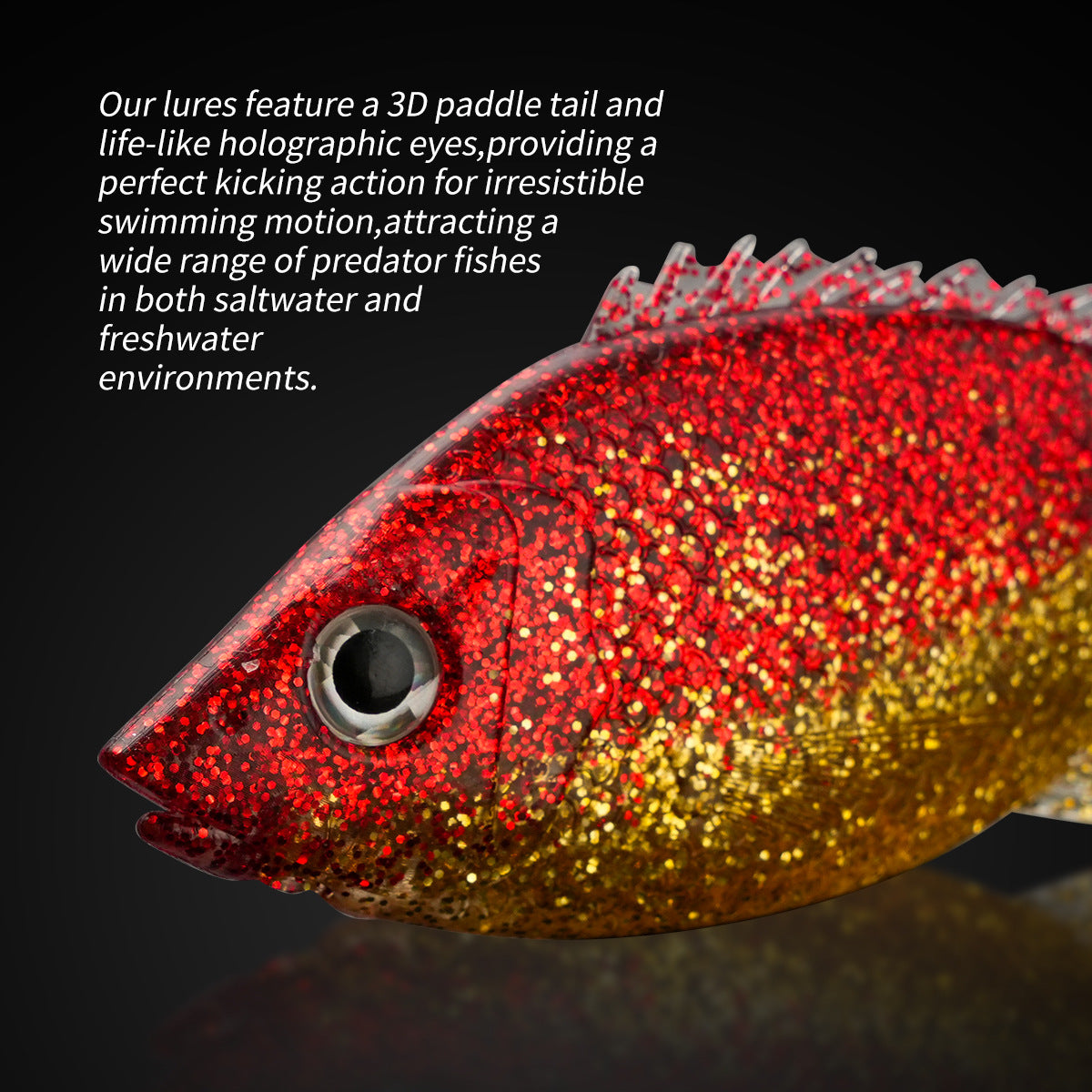 YEZIXIN New Temu Soft Fish Lure for Sunfish Bass Perch Saltwater Freshwater Multi Species Fishing